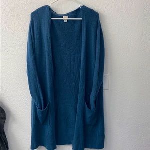 Blue cozy longline cardigan